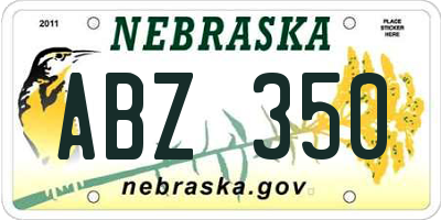 NE license plate ABZ350