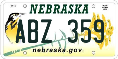 NE license plate ABZ359