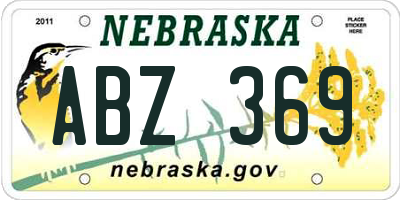 NE license plate ABZ369