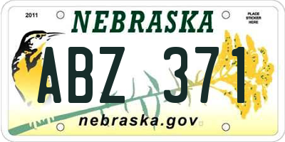 NE license plate ABZ371