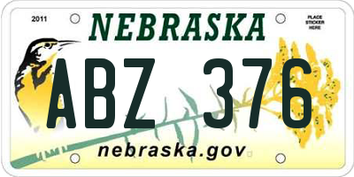 NE license plate ABZ376