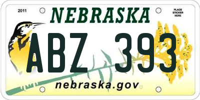 NE license plate ABZ393