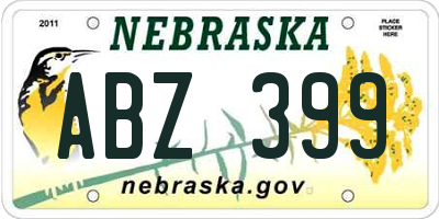 NE license plate ABZ399