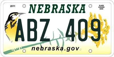 NE license plate ABZ409