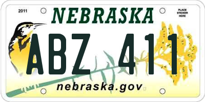 NE license plate ABZ411