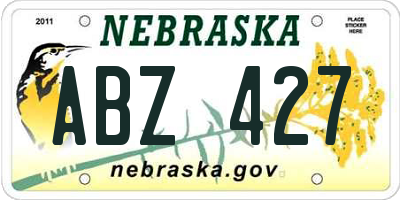 NE license plate ABZ427