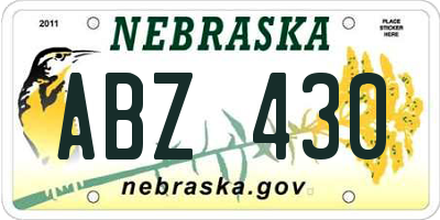 NE license plate ABZ430