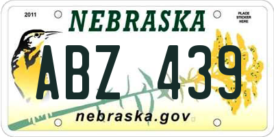 NE license plate ABZ439