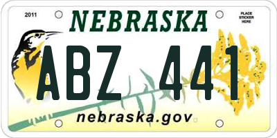 NE license plate ABZ441