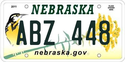 NE license plate ABZ448