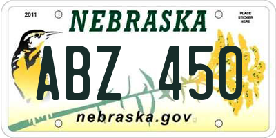 NE license plate ABZ450