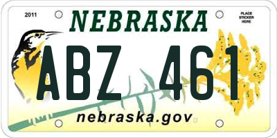 NE license plate ABZ461