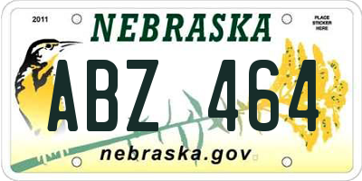 NE license plate ABZ464