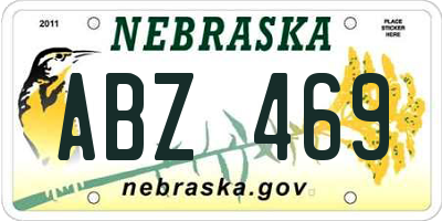 NE license plate ABZ469