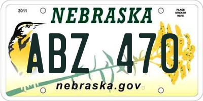 NE license plate ABZ470