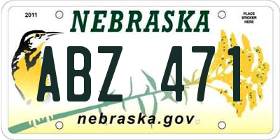 NE license plate ABZ471