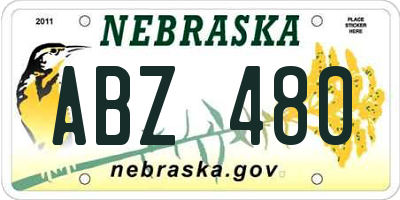 NE license plate ABZ480