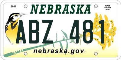 NE license plate ABZ481