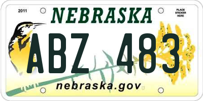 NE license plate ABZ483