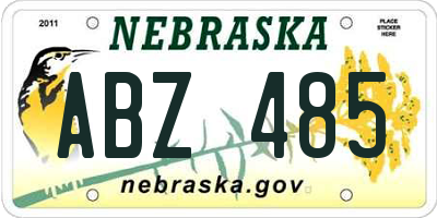 NE license plate ABZ485