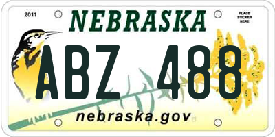 NE license plate ABZ488