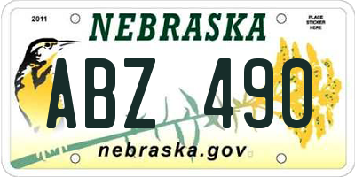 NE license plate ABZ490