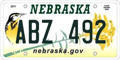 NE license plate ABZ492