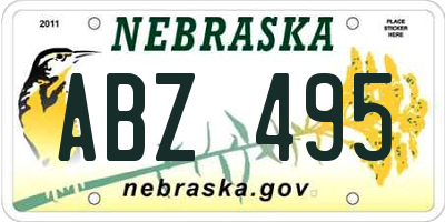 NE license plate ABZ495