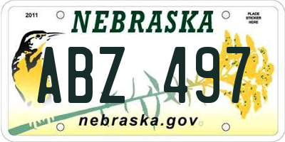 NE license plate ABZ497