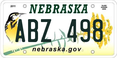 NE license plate ABZ498