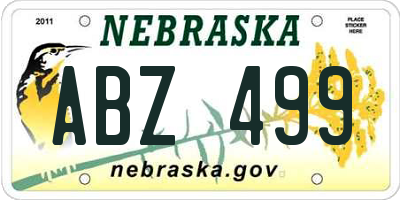 NE license plate ABZ499