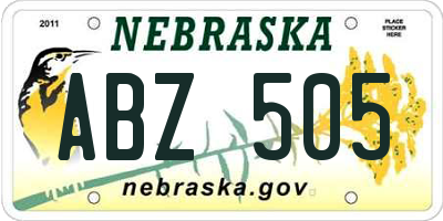 NE license plate ABZ505