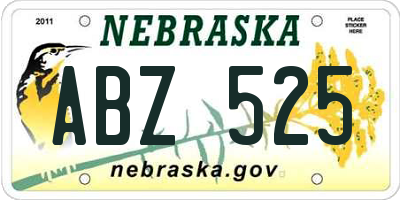 NE license plate ABZ525