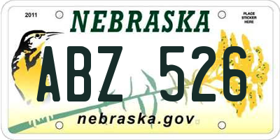 NE license plate ABZ526