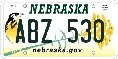 NE license plate ABZ530