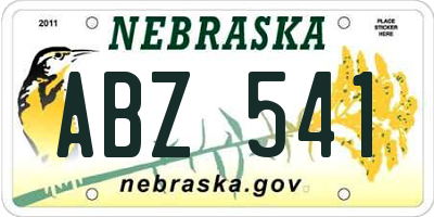 NE license plate ABZ541