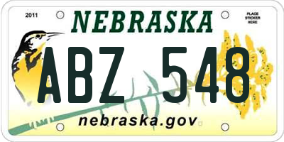 NE license plate ABZ548