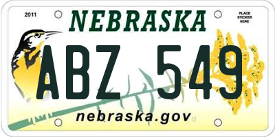 NE license plate ABZ549