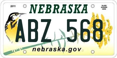 NE license plate ABZ568