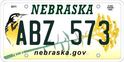 NE license plate ABZ573