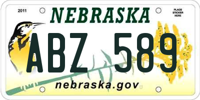 NE license plate ABZ589