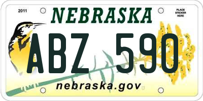 NE license plate ABZ590