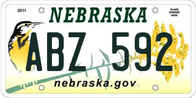 NE license plate ABZ592