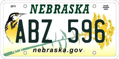 NE license plate ABZ596