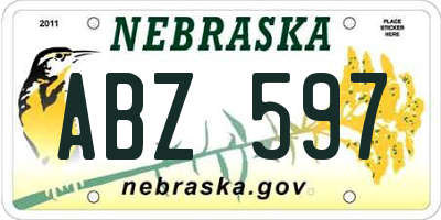 NE license plate ABZ597