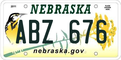 NE license plate ABZ676