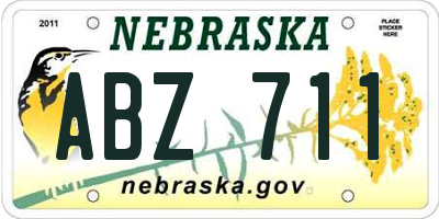 NE license plate ABZ711