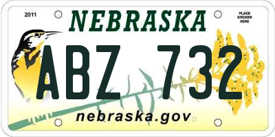 NE license plate ABZ732