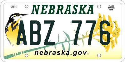 NE license plate ABZ776