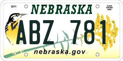 NE license plate ABZ781